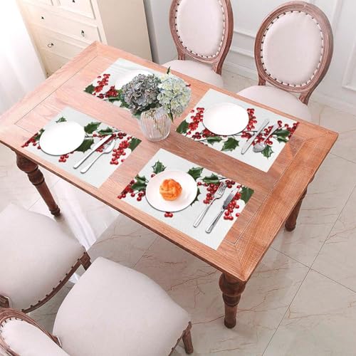 Sets de table houx lavables pour sublimer vos dîners en intérieur et extérieur - 6
