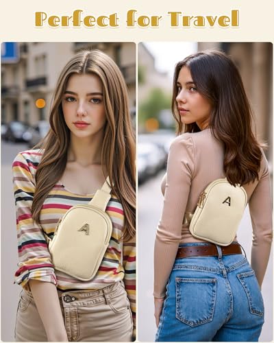 Image of Gifts for 6 7 8 9 10 11 12 13 14 15 16 Year Old Girls, Initial Cross Body Fanny Pack, Cute Sling Purse for Teens, Travel Crossbody Bags for Daughter Granddaughter, Tween Girls Trendy Stuff