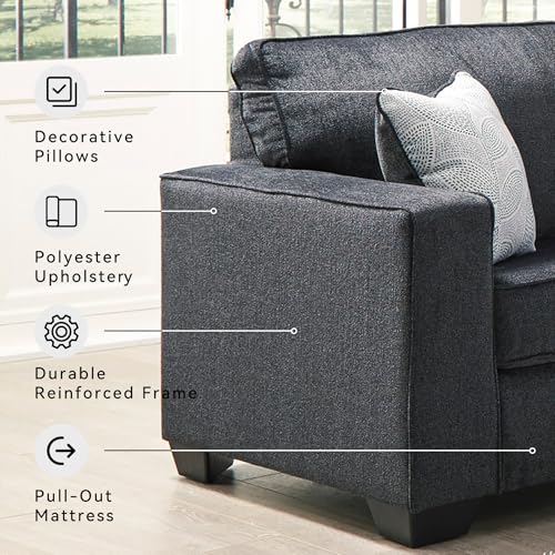 Image of Signature Design by Ashley Altari Queen Sofa Sleeper Couch, Slate Gray