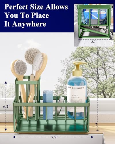 Image of Kitsure Sponge Holder for Kitchen Sink, 7.9 inchx3.7 inchx6.2 inch, Green