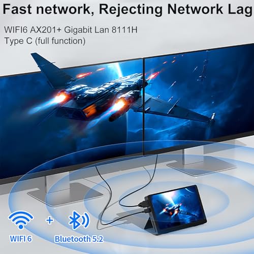 Image of Mini PC with 7 inch Touch Screen, Handheld PC with N150(Upgrade N100) CPU LPDDR5 16GB Onboard, 516 SSD Wifi6 BT5.2 Battery 3400mAh, Micro Win11 Tablet Desktop Laptop Computer with Fan