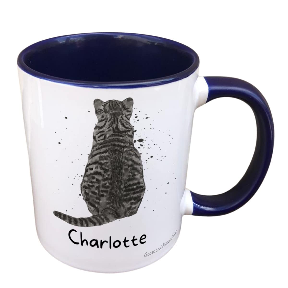 Personalised Tabby Cat Mug Gift - Present for Cat Lovers - Gifts for Kitten Owners - Personalised Feline Mug - Country Style Mug (White)