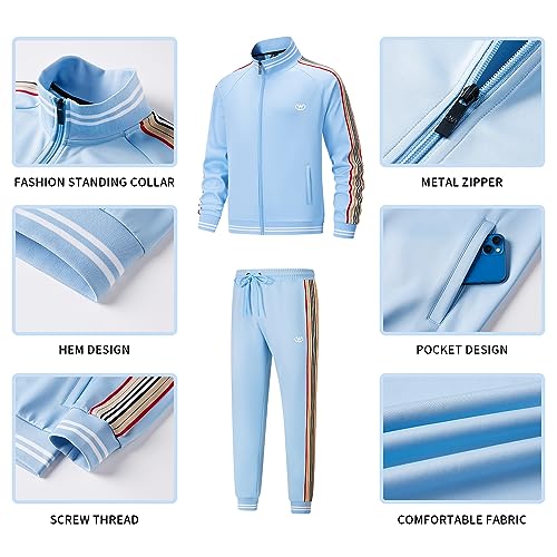 W JIANWANG Track Suits for Men Set Jogging Tracksuit Mens Sweatsuits Workout Running Sports Jogger Sweat Suits Outfits3