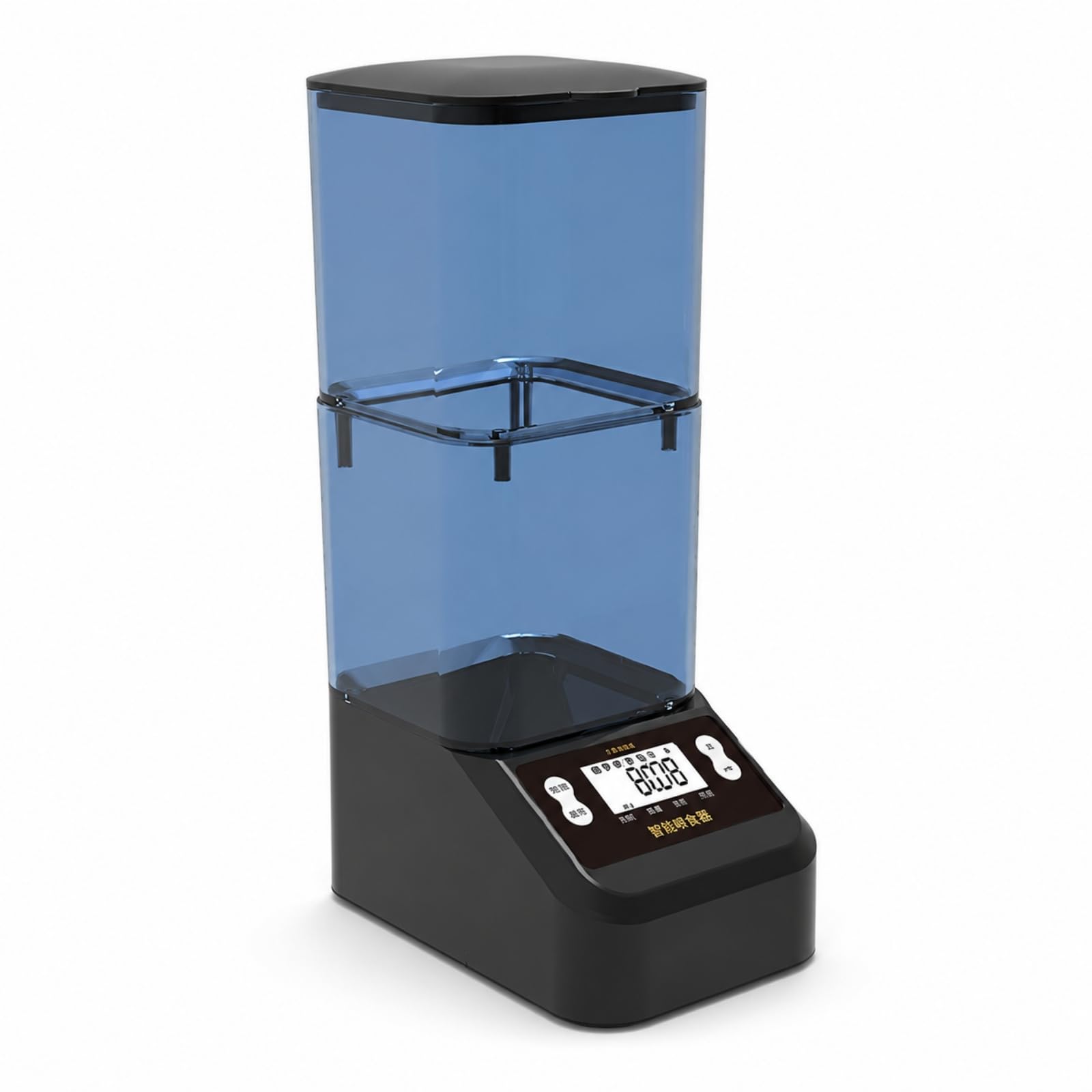 Alimentador Peces con Tolva 2 litros Programable Alimentador Automático Peces Digital para Acuaristas, Negro, 2000ml