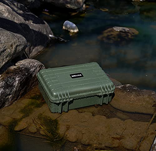 Image of MEIJIA All Weather IP67 Waterproof Hard Camera Case,Hard Protective Case,Hard Case with Customizable Foam,Fit Use of Drones,Camera,Equipments,Pistols(Green,18.5 x14.06x6.93inches)