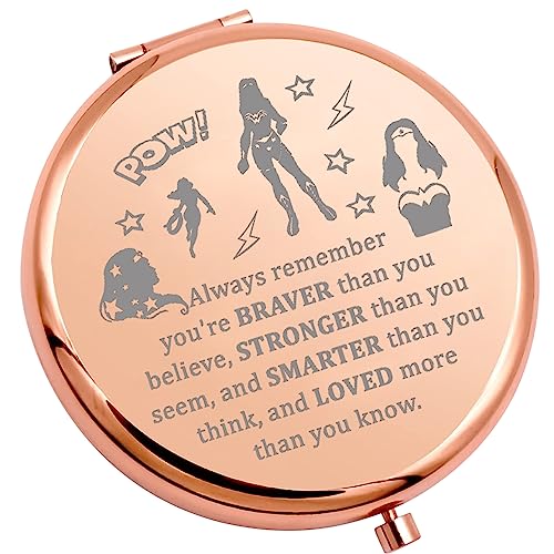 MYSOMY Miroir de maquillage compact inspiré du film W. Woman avec inscription « You are Stronger Than You Believe » MYSOMY Miroir de maquillage compact inspiré du film W. Woman avec inscription « You are Stronger Than You Believe »