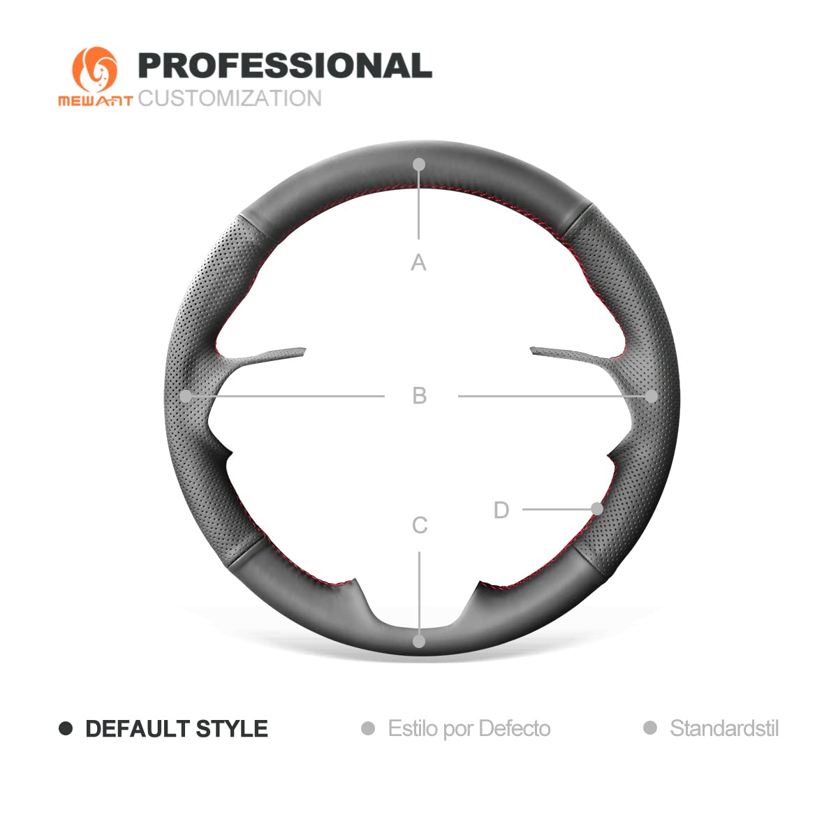MEWANT Funda de Volante para Coser Volante de Coche de Microfibra Negra | A Medida para volante de coche de microfibra negra / Toyota Camry 2018-2019 / Avalon 2019 / Corolla 2019-2020 / RAV4 2019