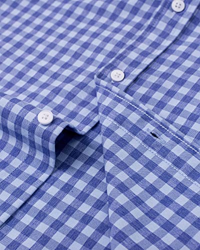Image of Alimens & Gentle Mens Solid Oxford Shirt Long Sleeve Dress Shirt Work Casual Button Down Shirts with Pocket
