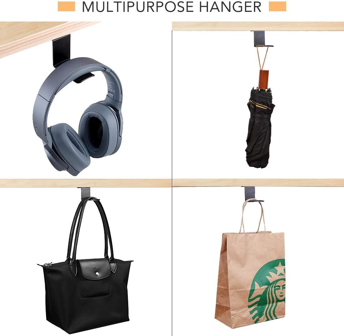 Hommie Supporto per Cuffie, Gancio Appendi Cuffie in Metallo a 360 Regolabile, Supporto da Incollare Ganci Universali per Tutte Le Cuffie, Ganci Adesivi per Appendere la Borsa o i Altri Articoli Nero