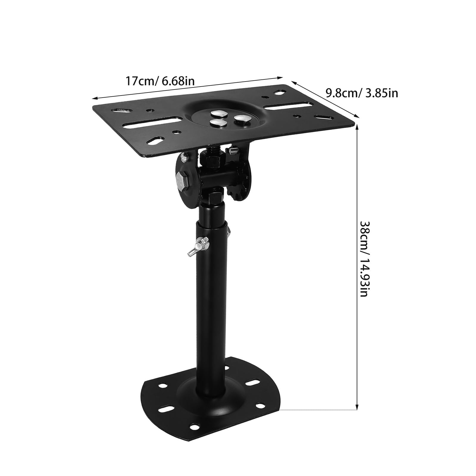 Support D'enceinte Robuste Réglable en Fer pour Plafond et Mur Noir