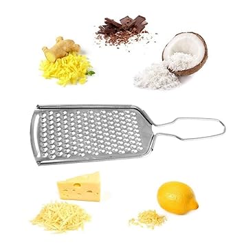 Suzec Lemon Zester & Cheese Grater - Cheese, Lemon, Ginger, Garlic, Vegetables, Fruits - Stainless Steel Protective Cover, Dishwasher Safe