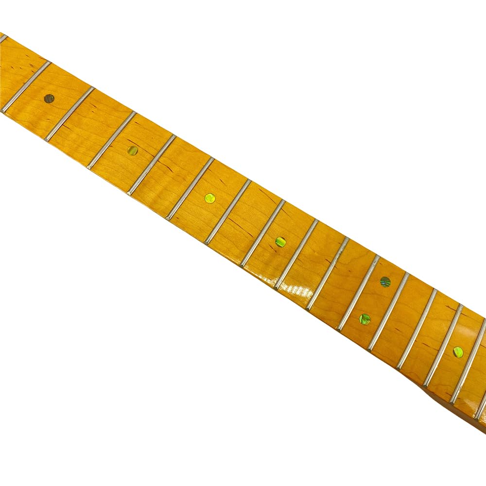 Gryf gitary elektrycznej Tiger Striped 21 Fret 25,5 cala Flame Maple Żółta farba do budowy gitary