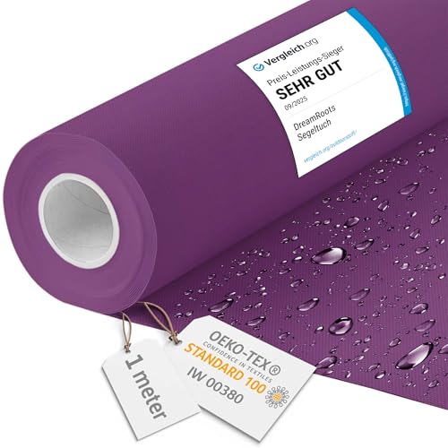DreamRoots Tissu imperméable extérieur au metre 160 cm Largeur - Toile exterieure impermeable 100% de polyester 600D 220g/m - Tissus au metre ameublement...