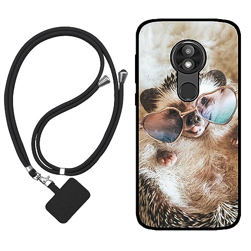 Sunrive Funda Compatible con Motorola Moto E5 Play,Slim Fit Gel Mate Carcasa Case Bumper de Impactos y Anti-Arañazos Espalda Cover (Erizo)+1 X Correa Universal