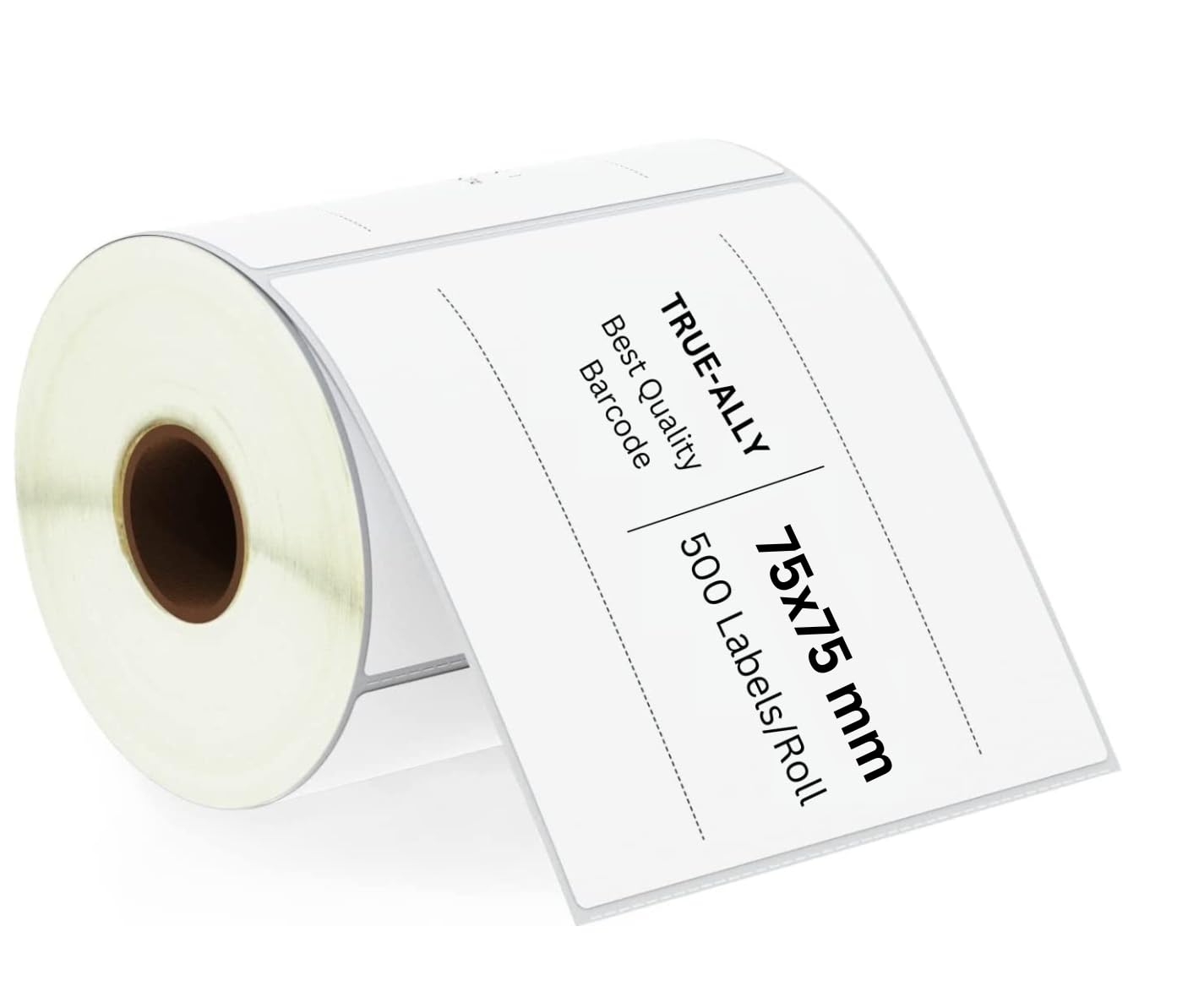 True-Ally 75x75 Thermal Transfer (Chromo) Square Barcode Label Sticker - 3 x 3 inch -75mm x 75mm - 500 Labels/Roll - White Self Adhesive for Printing Barcoding (1)