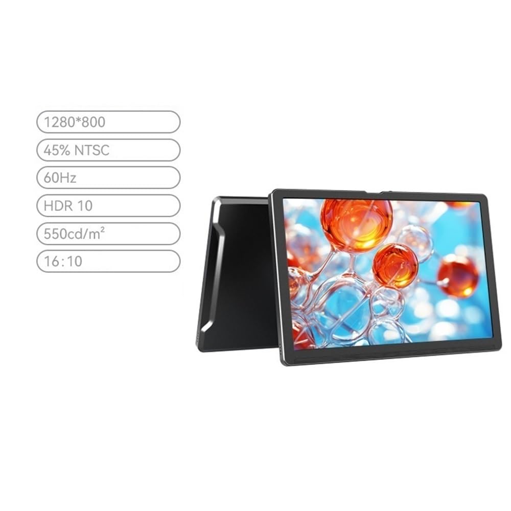 Monitor portatile universale da 7 pollici con schermo esterno 1280 * 800 for laptop e cellulare, 60 Hz Monitor per Smart Working