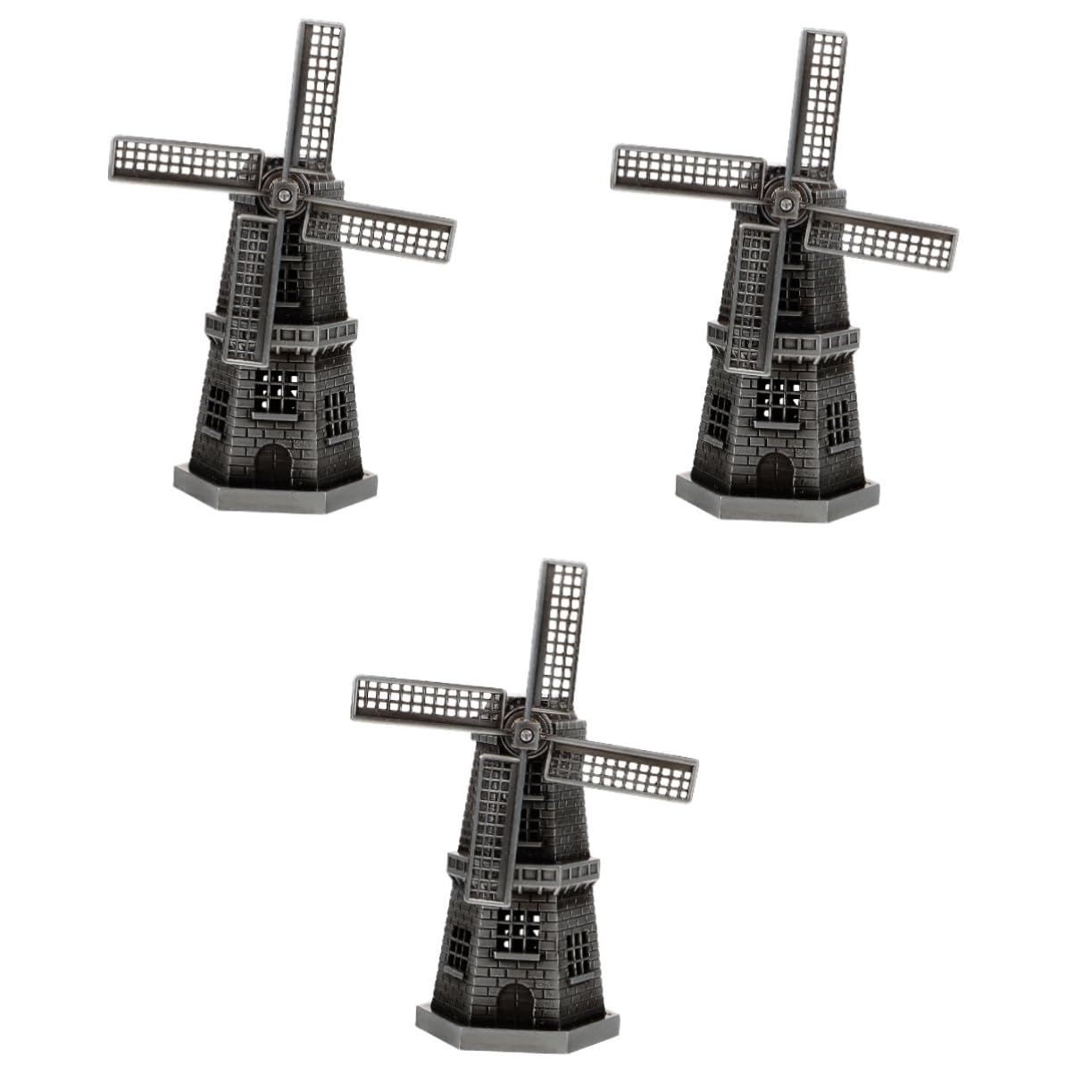 Alipis 3pcs Windmill Model Alloy Artwork Retro Windmill Home Windmill Ornament Alloy Windmill Adornment Office Windmill Decoration Home Windmill Decoration Windmill Statues