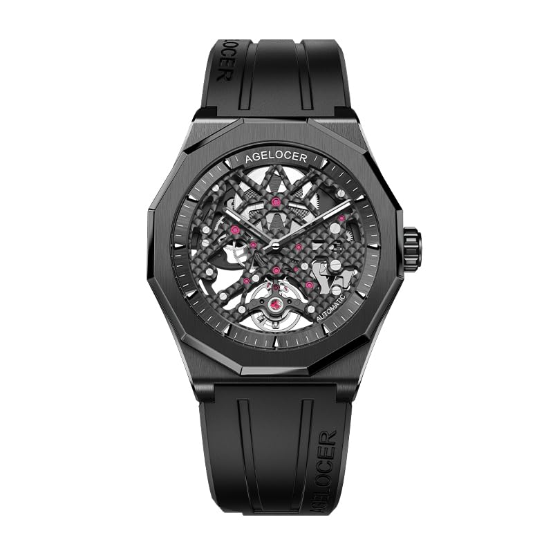 Image of AGELOCER Automatic Watches for Men Original Design, Waterproof Sports Mechanical Watch, Skeleton Men's Watch with Luminous Reading Gift