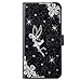 Produktbild Hülle Case für Huawei P30 Lite Diamant Glitzer Strass Engel Handyhülle Flipcase Wallet Case Cover Bookstyle Stand Kartenetui Schutzhülle PU Leder Karteneinschub Magnetverschluß Tasche schwarz