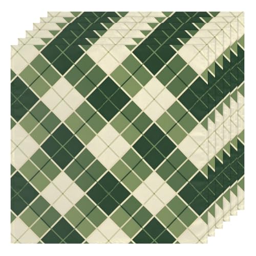 Servilletas de Tela con Diseño en Malla Verde Set de 6 miniatura 2