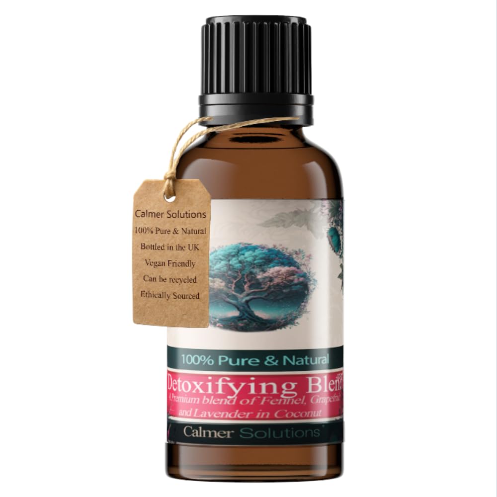 Calmer Solutions Detox Essential Oil Blend 30ml – Fennel, Grapefruit & Lavender Aromatherapy Oil with Coconut Oil