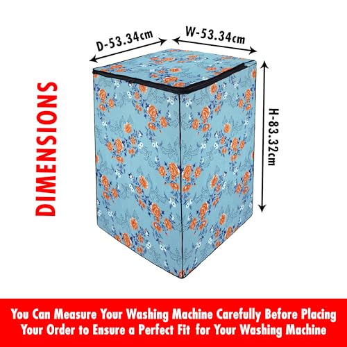 Image of Lithara Top Load Fully Automatic Washing Machine Cover for LG, Samsung, IFB, Whirlpool, Suitable for 5 kg & 5.5 Kg - Waterproof, Dustproof Cover (Print-2)