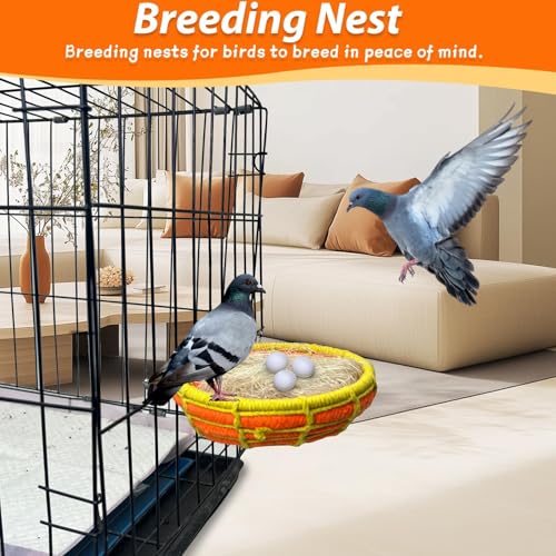 kathson-Hemp-Rope-Weave-Bird-Breeding-Nest-Bed-for-Parakeet-Cockatiel-Canary-Lovebird-and-Small-Parrot-Cage-Hatching-Nesting-BoxOrange