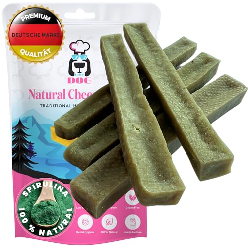 Chef Dog Kaukäse für Hunde XS/S mit Spirulina und präbiotischer Chicoréewurzel - Glutenfreie Käseknochen - Käsestangen für Hunde frei von Zusatzstoffen - Das Yak Kaukäse Rezept weiterentwickelt
