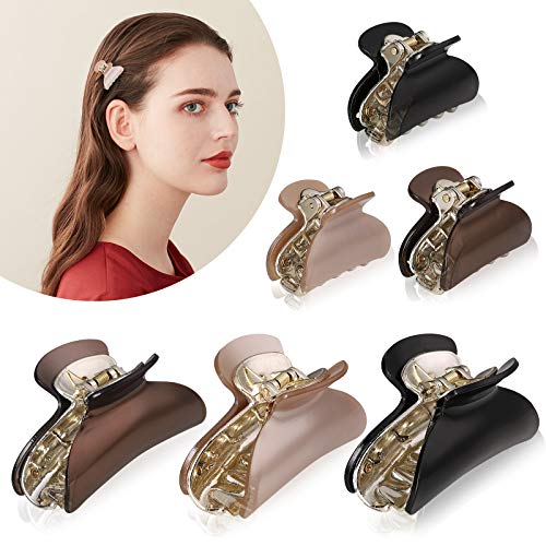 6 Pcs Hair Clips, Acrylic clips Plain color hair Barrette Hair Accessory for Women and Girls