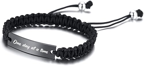 Miniatura 4 de VNOX Pulsera Inspiradora Personalizada para Mujeres y Hombres - Pulsera Ajustable Hecha a Mano con Cuerda Grabada, Regalo Motivacional de Aliento