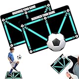 Cerkkapo 2 Stück Fußballmatte,Trainingsmatte Fußball,60 x 90cm Fußball Trainingsmatte,Fußball Schritt Trainingsmatte,Fussballmatte Training Fussball Matte Ballkontrolle für Kinder und Erwachsene