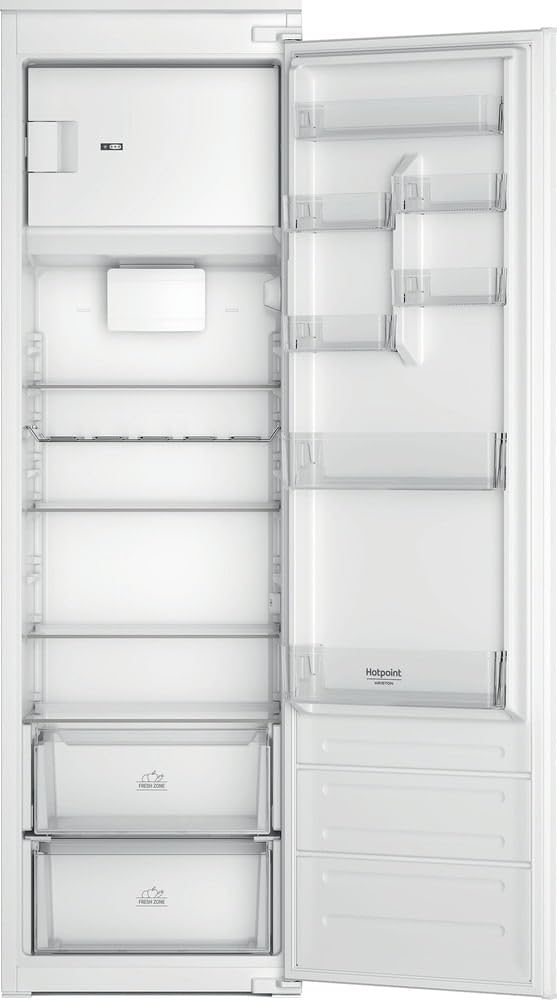 Hotpoint - HASD184011A1FR Réfrigérateur 1 Porte Encastrable 285L - Éclairage LED, Clayettes Verre - H 177 x L 54 x P 54,5 cm - Silencieux 30 dB - Classe Énergétique E