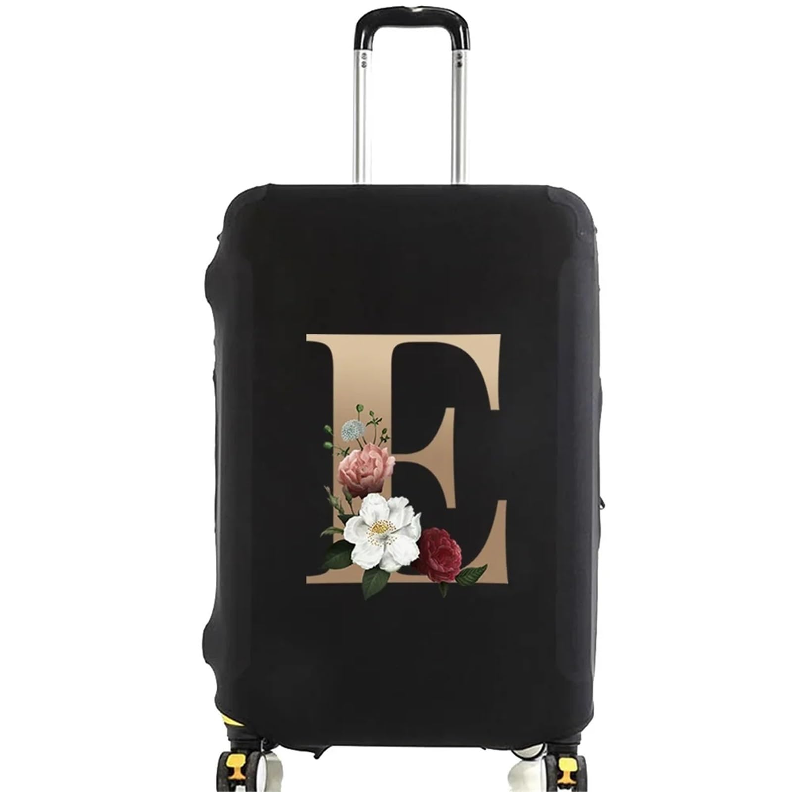 Fundas Para Maletas Fundas protectoras for maletas de viaje, Protector de equipaje elástico grueso for equipaje de 18 "-28", funda bolsa de viaje con letras doradas impresas, 2 uds. Para Equipaje(Blac