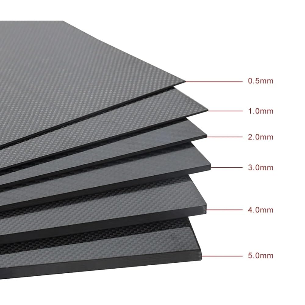 1 Szt. 3K Arkusz Z Włókna Węglowego, Matowa Gładka Powierzchnia, Wysoka Wytrzymałość, Grubość 0,2/0,5/1-10 Mm, Od 50 X 50 Do 200 X 300 Mm Do Ram Rowerowych/kijów Golfowych/budowlanych(100mmx100mm,5mm)