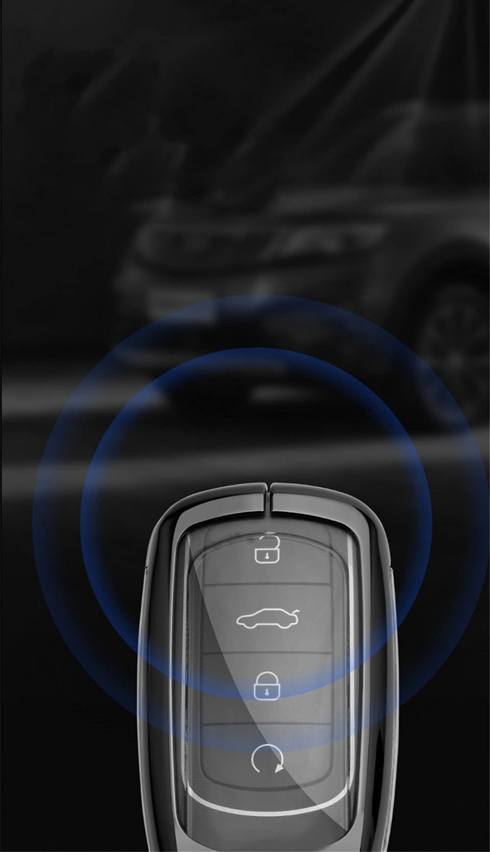 Ysbxitu Autoschlüssel-Hülle Für Chery Modelle - Silikon & Zinklegierung Keyless Go (Schwarz)