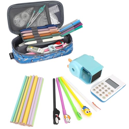 FlowFly- Estojo de lápis para meninos e meninas, bolsa de lápis de grande capacidade para crianças,