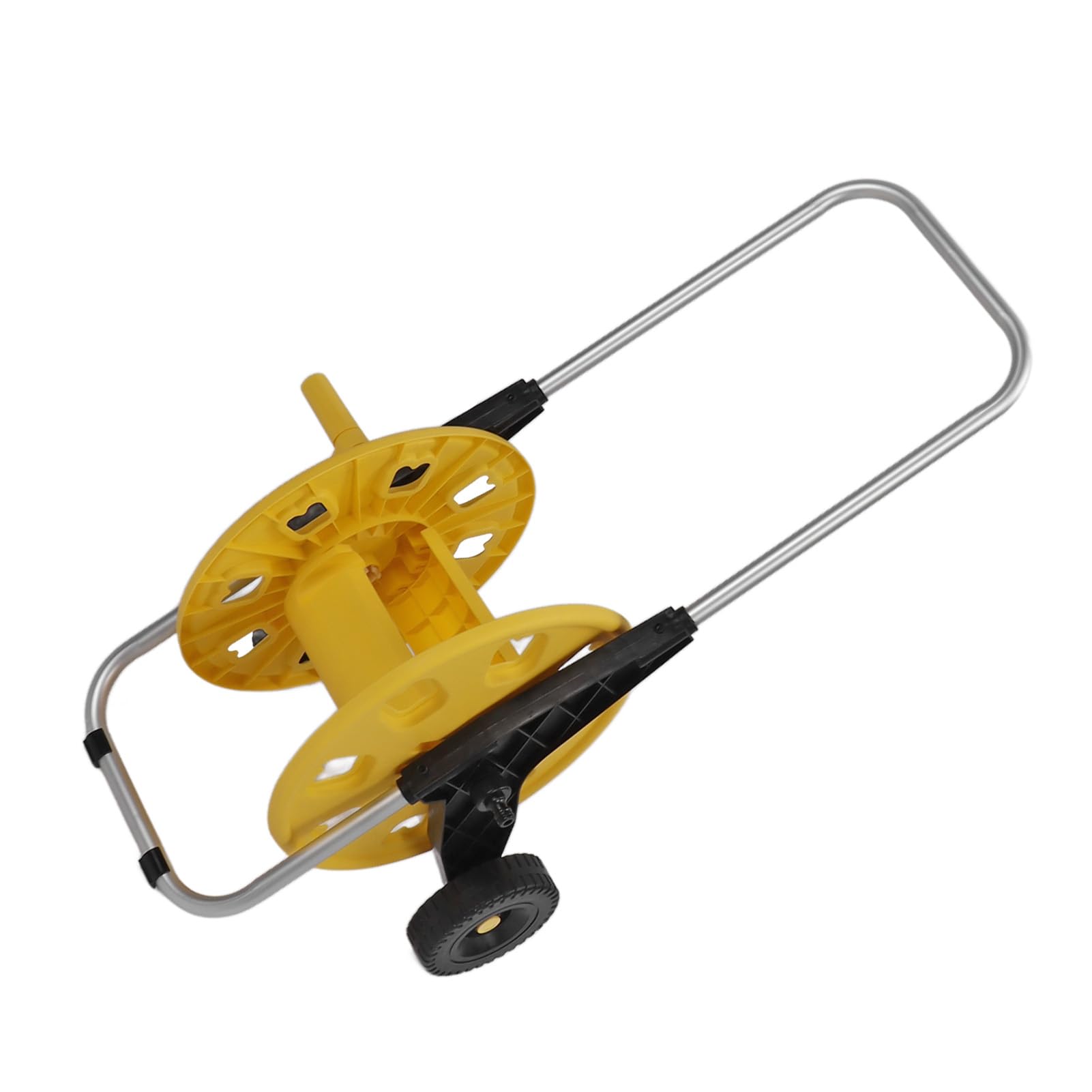 Carro resistente del carrete de la manguera para el jardín con el tipo manual del empuje de la capacidad de los 60m amarillo
