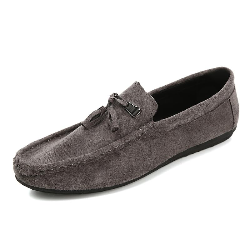 Mens Loafers Round Toe Suede Vamp with Tassel Loafer Shoes Comfortable Slip Resistant Anti-Slip Wedding Slip-on