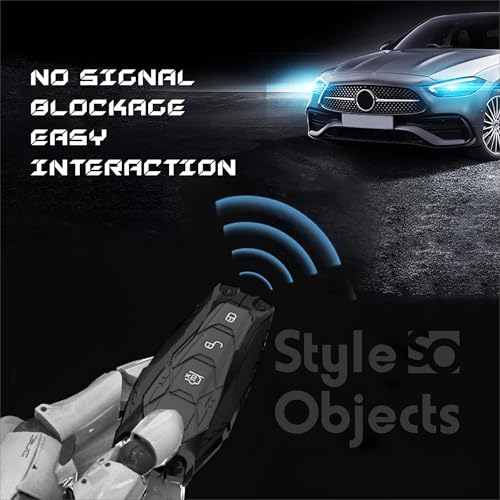 Image of STYLEOBJECT Waterproof Premium Luxury New Transformer Series Soft Silicon Car Key Shell with Keychain & Full Protection 3 Button Metal Smart Car Key Cover for BYD Atto 3, Seal & Sealion 7 Black