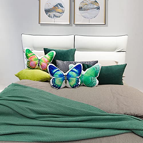Jwh 3D Butterfly Accent Pillow Case Bed Decorative Handmade Decorative Printed Throw Pillow Cover Blue Pillow Cover Cute Cushion Farmhouse Sofa Couch Living Room Decor Printed Protector 13X18 Inch #TOP6