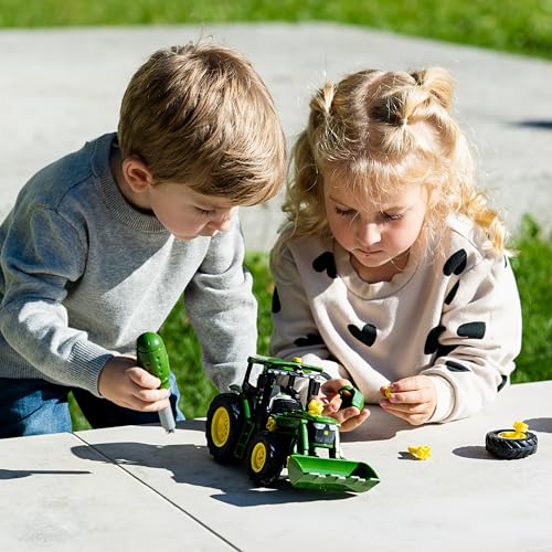 Theo Klein 3903 John Deere Traktor | Mit Frontlader und Gegengewicht | Demontierbare Einzelteile | Maße: 24,5 cm x 9,5 cm x 12 cm | Spielzeug für Kinder ab 3 Jahren