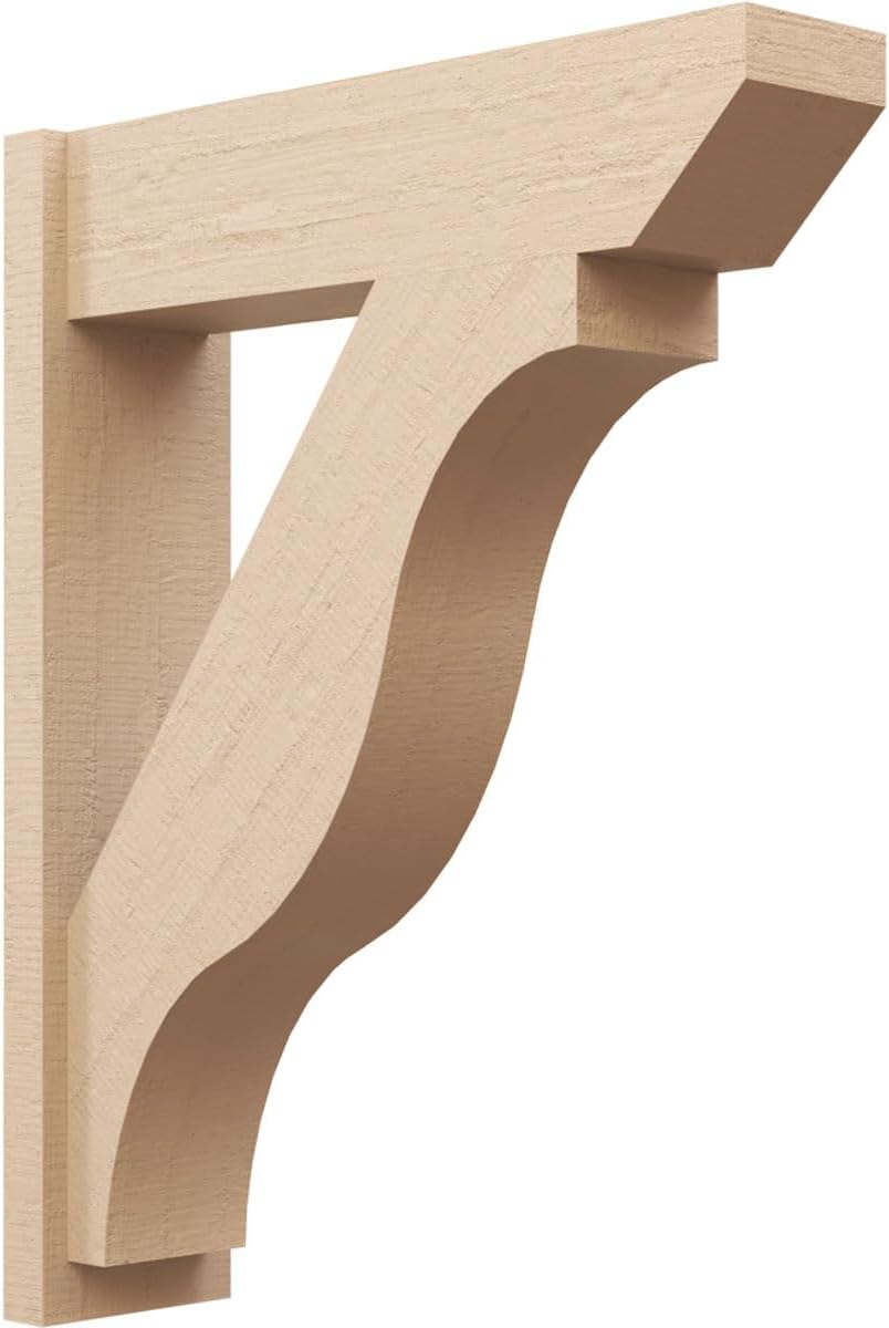 Ekena Millwork 8"W x 30"D x 38"H Funston Slat Rough Cedar Woodgrain TimberThane Outlooker, Primed Tan