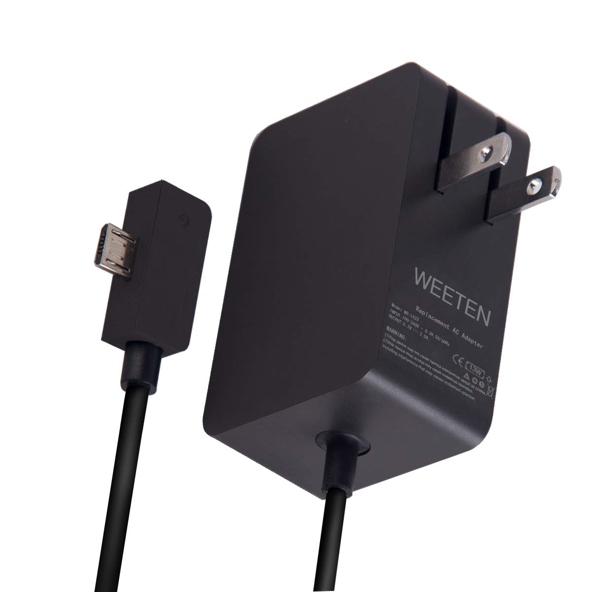 WEETEN 13W 5.2V 2.5A Surface 3 Power Supply AC Adapter Wall Charger Adapter Replacement Compatible with Microsoft Surface 3 Windows 8.1 Tablet Micro USB Tip Model 1623 1624 1645