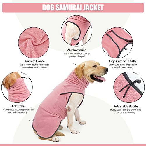 LIANZIMAU Hundepullover Grosse Hunde Fleece Hundemantel Fleecejacke Wintermantel Hunde Pullover für kleine mittelgroße große Hund Warm Hundejacke Wolters Hundemantel