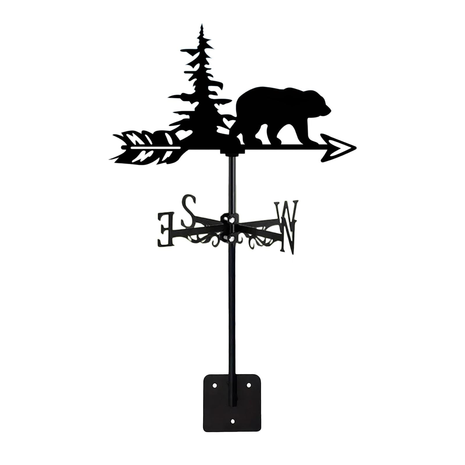 UJEAVETTE® Polar Bear Weathervane Wind Direction Indicator Outdoor Roof Metal Wind Vane-image-29