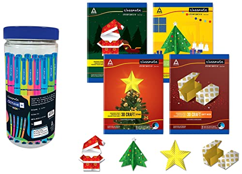 Image of Classmate Octane Neon Gel 25s Jar 3D Craft Notebooks - Unruled