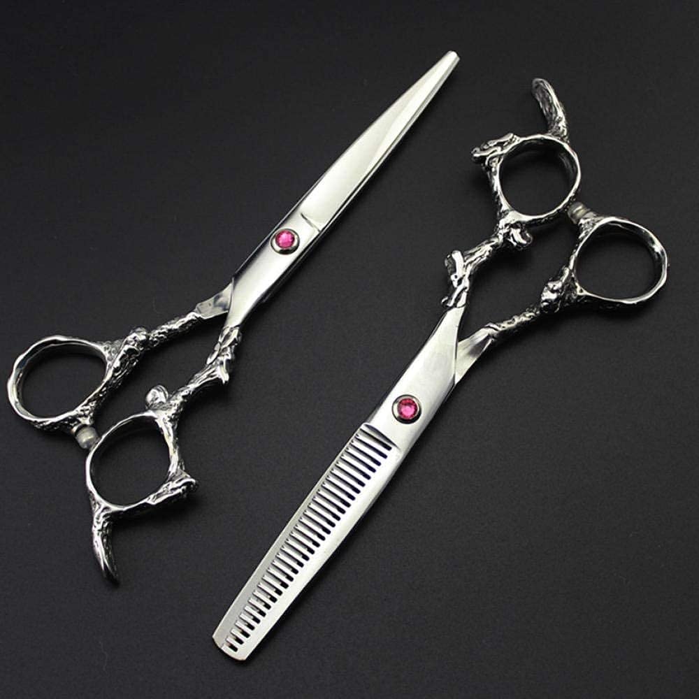 Tijeras de peluquería, Tijeras de peluquería Profesional 6 Pulgadas Japón 440c Tijeras de Corte para Cabello Tijeras de Corte Tijeras de Adelgazamiento de salón Juego de