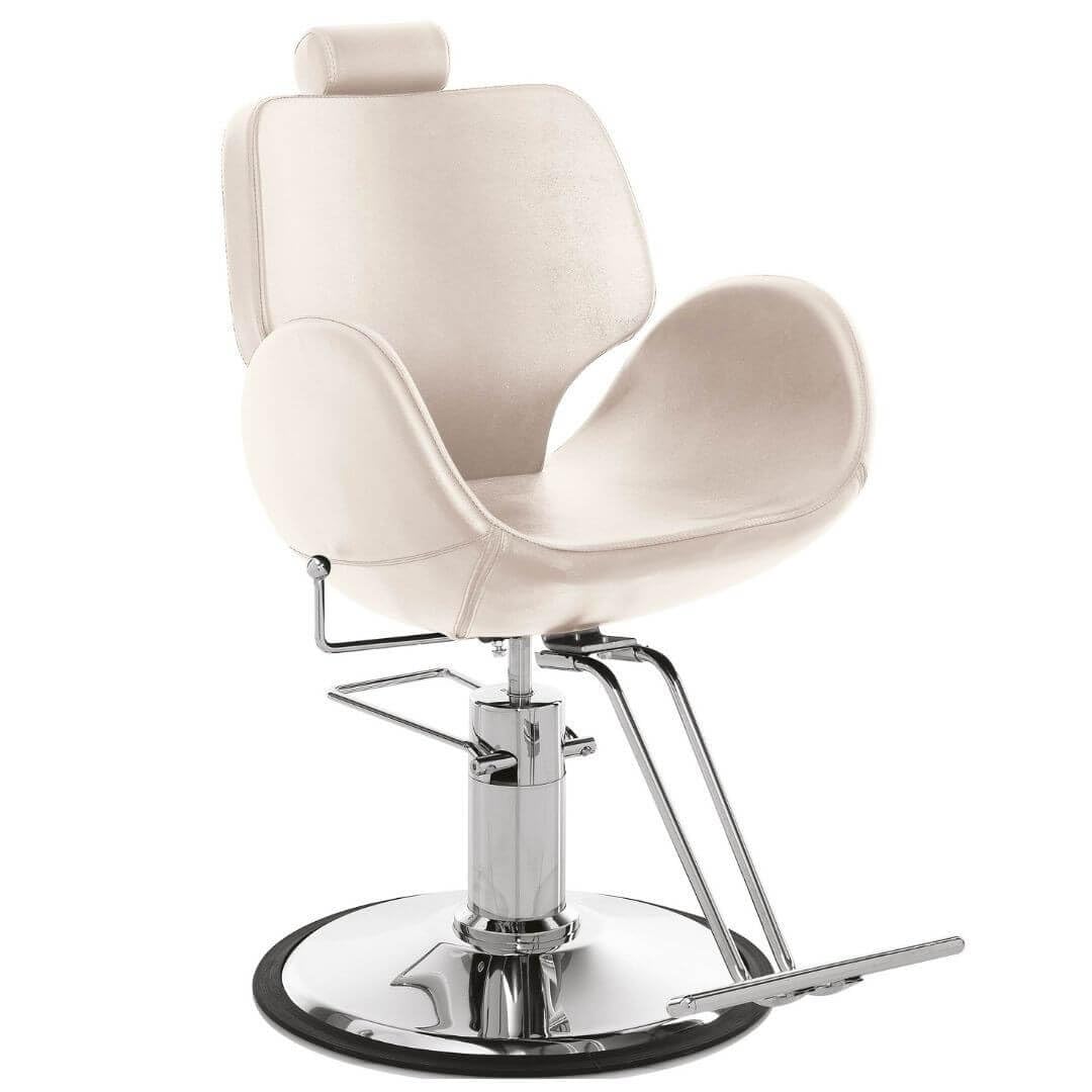 Xanitalia Sillón Make Up con respaldo reclinable y reposapiés, color blanco