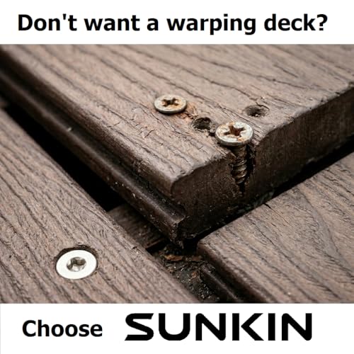 SUNKIN 72PCS Tornillos para Deck, Tornillos para Madera Exterior, Hilos Anti-Deformación, #10 x 3, Incluye Punta Magnética T25, Recubrimiento Duradero, Anti-Chirridos y Vibraciones miniatura 2