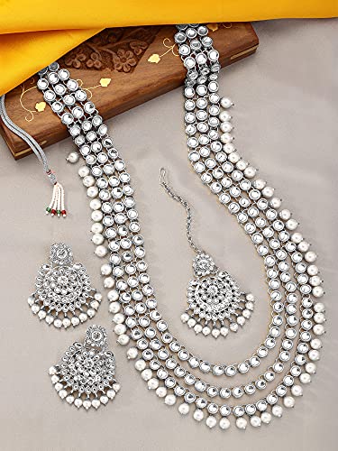 Image of Peora Ethnic Traditional Kundan Bridal Jewelry Set Gift for Women